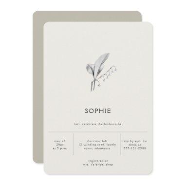 Modern Simple Elegant Lily Linen Bridal Shower Invitations