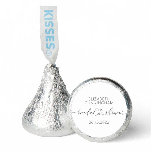 Modern Simple Elegant Minimal Heart Bridal Shower Hershey®'s Kisses®