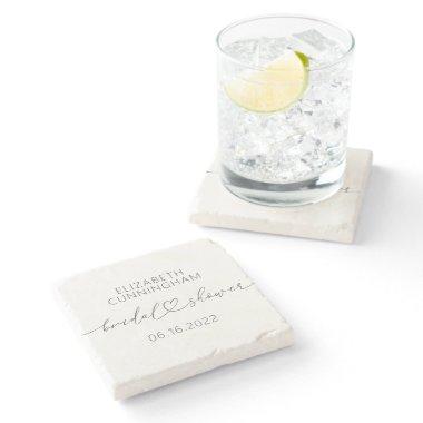 Modern Simple Elegant Minimal Heart  Stone Coaster