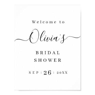 Modern simple elegant script bridal shower welcome poster