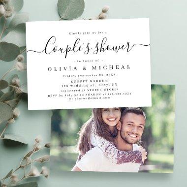 Modern simple elegant script couples shower