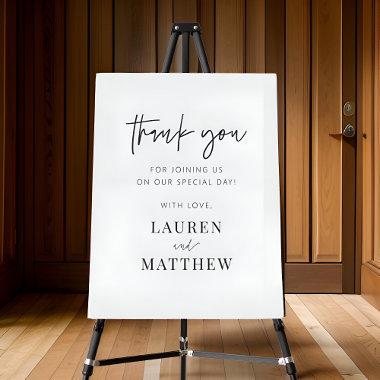 Modern Simple Minimalist Chic Wedding Thank You Foam Board
