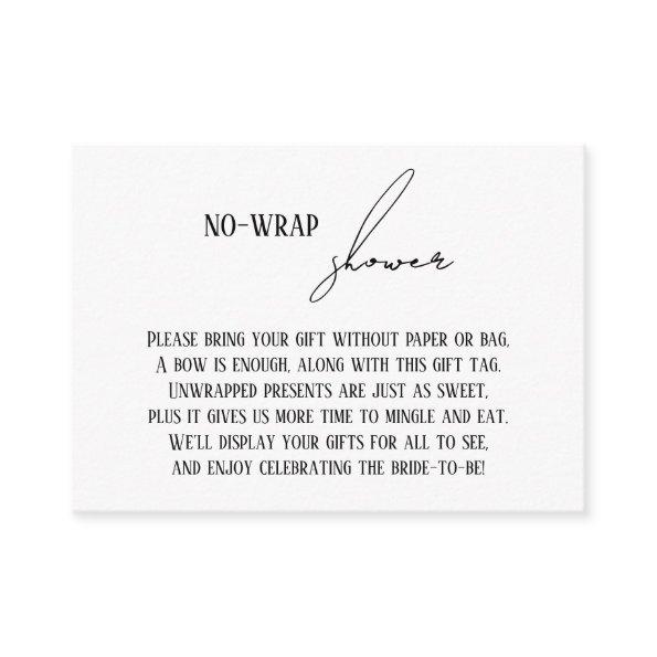 Modern Simple "No-Wrap Shower" Gift Tag Enclosure