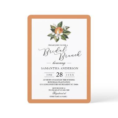 Modern Simple Orange & Green Leaf Invitations