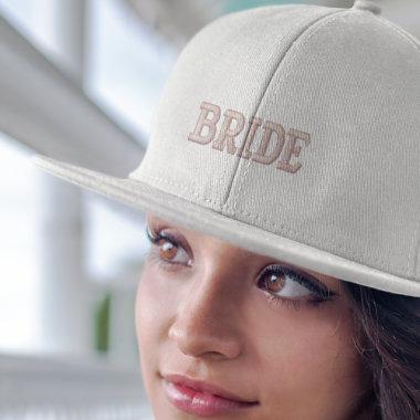 Modern Simple Pink Bride Typography Engagement Embroidered Baseball Cap