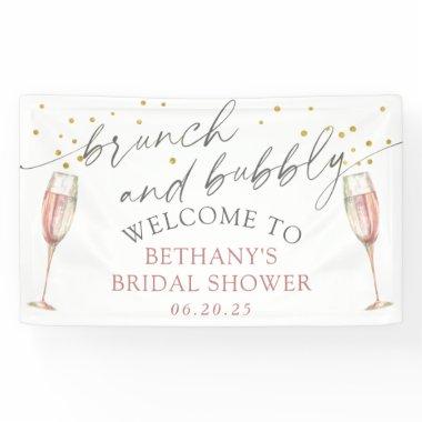 Modern simple pink brunch and bubbly  banner
