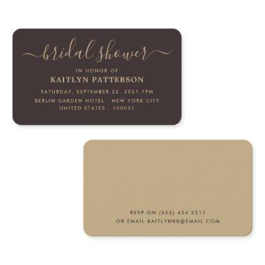 Modern Simple Script Bridal Shower Ticket Invite