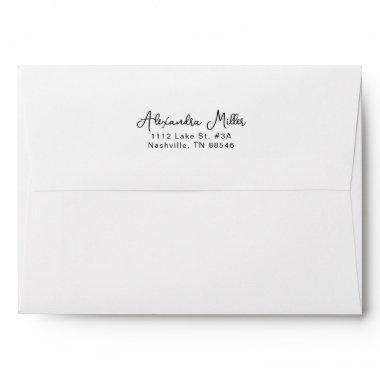 Modern Simple Script Personalized Monogram Name En Envelope