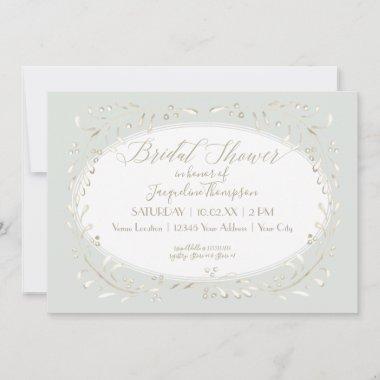 Modern Simple Watercolor Foliage Bridal Shower Invitations