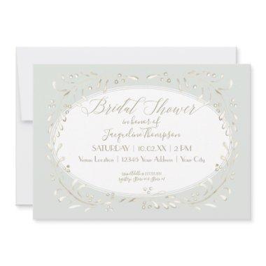 Modern Simple Watercolor Foliage Bridal Shower Invitations