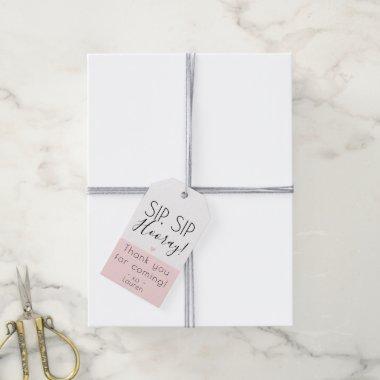 Modern Sip Sip Hooray, Pop the top thank you Heart Gift Tags
