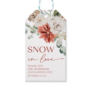 Modern Snow in Love Winter  Favor Tag