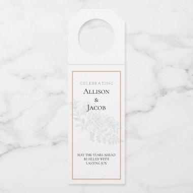 Modern Soft Sage Green Floral Simple Bottle Hanger Tag