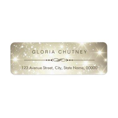 Modern Sparkling Bokeh Glitter Look Label