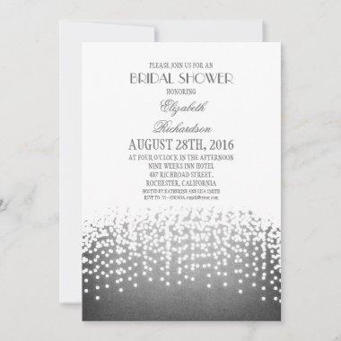 Modern Sparkly Glitter Effect Bridal Shower Invitations