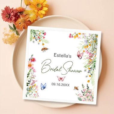 Modern Spring Wild Flowers Script  Napkins