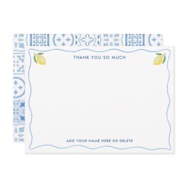Modern Squiggle Lemons Mediterranean  Thank You