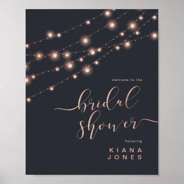 Modern String Lights Bridal Shower Rose Gold ID585 Poster