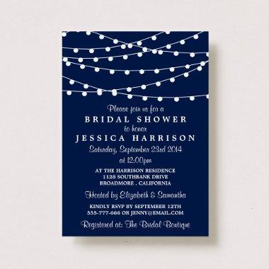 Modern String Lights On Navy Blue