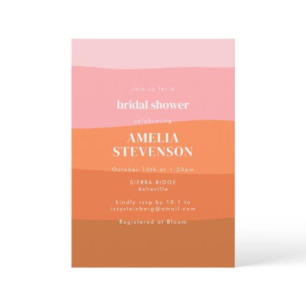 Modern Stripe Pink Orange Terracotta