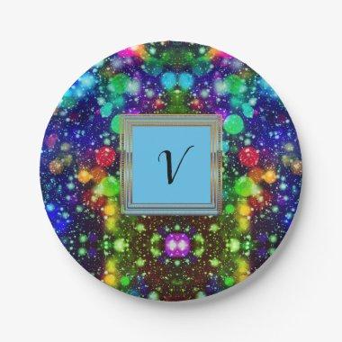 Modern Stylish Monogram Patterns Winter Party Paper Plates