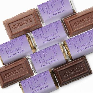 Modern Stylish Purple Glitter Bachelorette Hershey's Miniatures