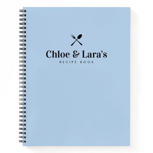 Modern Stylish Something Blue  Recipe Notebook