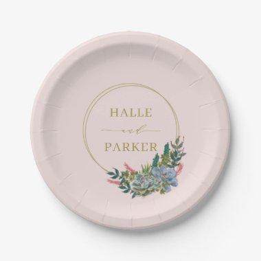Modern Succulents Wedding or  Plates