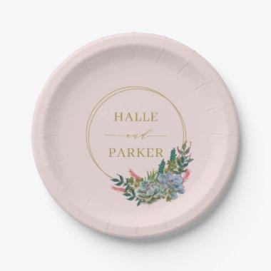 Modern Succulents Wedding or Bridal Shower Plates