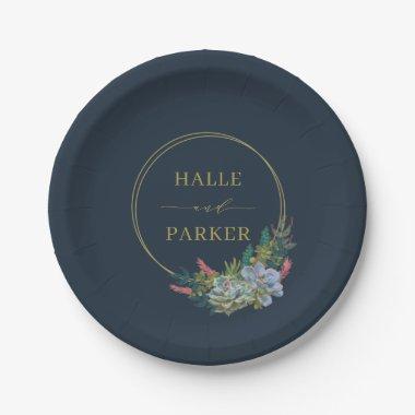 Modern Succulents Wedding or  Plates