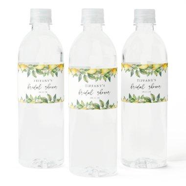 Modern Summer Lemon Citrus  Water Bottle Label