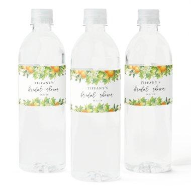Modern Summer Oranges Lemon Citrus  Water Bottle Label