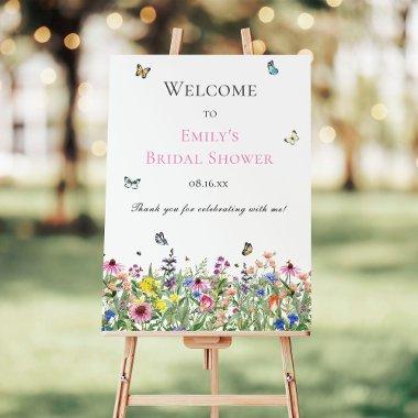 Modern Summer Wildflower Bridal Shower Welcome Foam Board