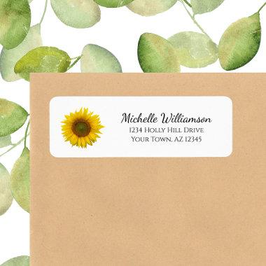 Modern Sunflower Country Floral Return Address Label