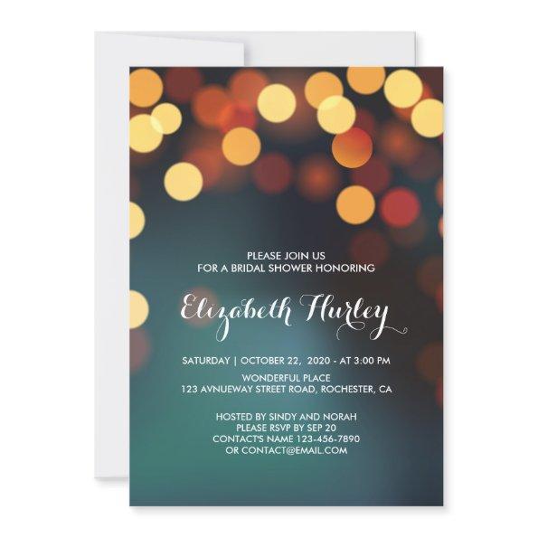 Modern Teal Gold Sparkle Bokeh Light