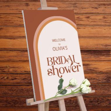 Modern Terracotta Arch Bridal Shower Welcome Sign