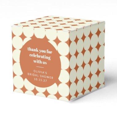 Modern Terracotta Dots Bridal Shower Custom Thanks Favor Boxes