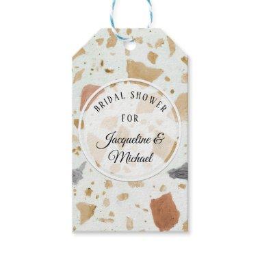 Modern Terrazzo Terra-cotta Boho Bridal Shower Gift Tags