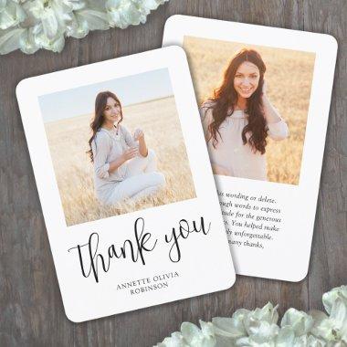 Modern Trendy Script 2 Photo Simple Thank You