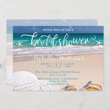 Modern Tropical Ocean Beach Bridal Shower Invitations