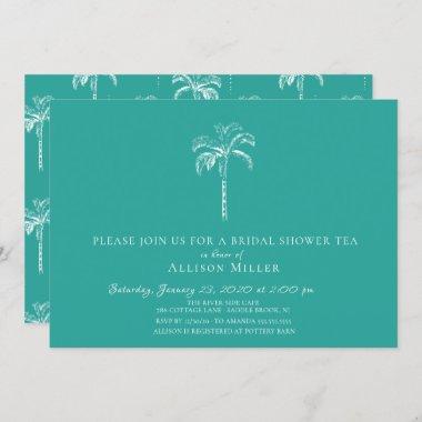 Modern Tropical Palm Tree Bridal Shower Invitations
