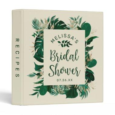 Modern Tropical Themed Bridal Shower Recipe Invitations 3 Ring Binder