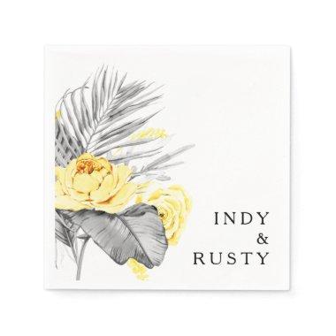 Modern Tropical Wedding Napkins