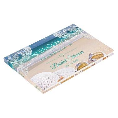 Modern Turquoise Tropical Beach Bridal Shower Guest Book