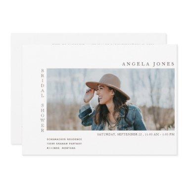 Modern Two Photo Bridal White Invitations