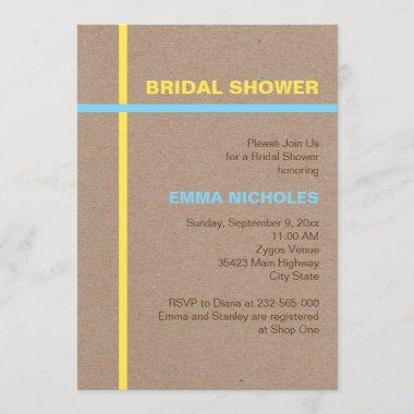 Modern typography and stripes rustic bridal shower Invitations