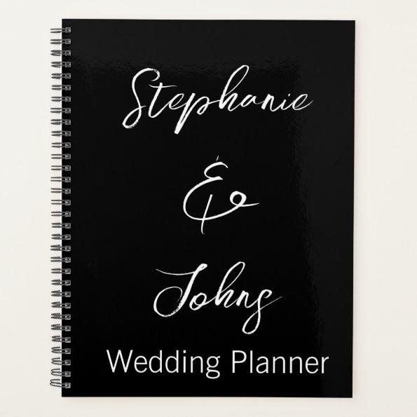 Modern Typography Black White Trendy Wedding Planner