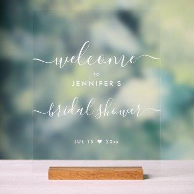 Modern Typography  Welcome White Acrylic Sign