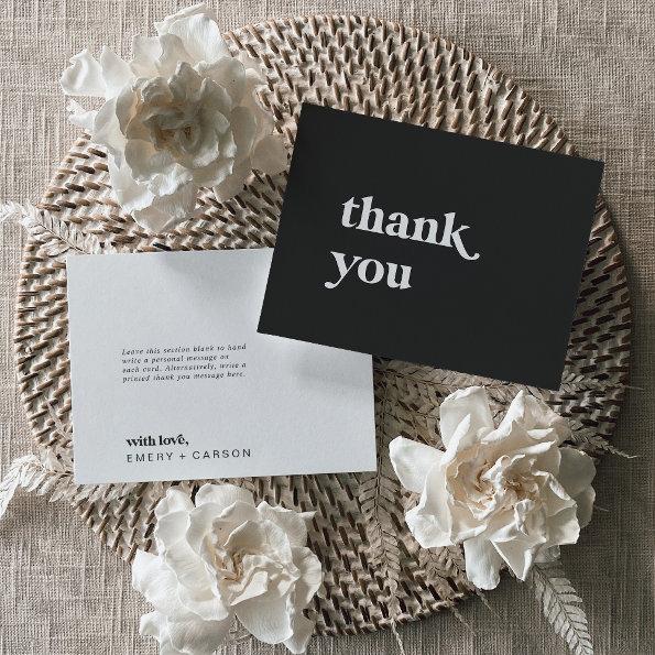 Modern Typography Charcoal Gray Thank You Invitations