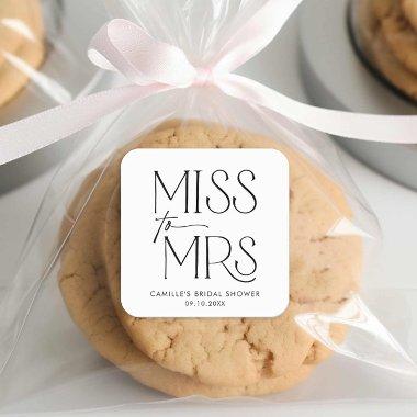 Modern Typography Miss to Mrs  Square Sticker
